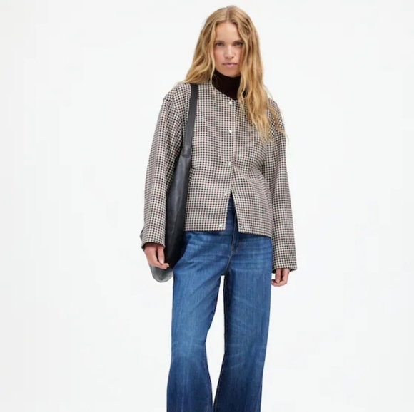 NWT - Madewell Women's Suiting Bomber Jacket - Yarn Dyed Plaid Checkered - XXL - Picture 3 of 12